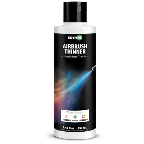 KOVIEDE 8.45 oz (250ml) Airbrush Thinner, Airbrush Paint Thinner for Acrylic Paints, Water-Based Air Brush Medium Improves Acrylic Paint Flow for Models Miniatures and DIY Crafts