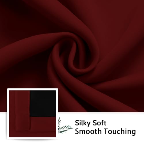 Image of SimpleHome Burgundy Red 100% Blackout Curtains Room Darken Living Room 96