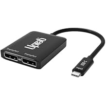uptab USB C to Dual DisplayPort Adapter Hub, Extended Dual 4K 60Hz Display Port Multi Monitors Converter for Dell XPS 13 15, Lenovo Yoga, Sumsung HP, Chromebook, etc
