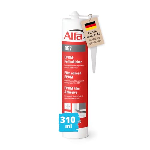 1x Alfa Kleber 310 ml Profi-Qualität schwarz elastischer EPDM-Folienkleber zum Verkleben von Folie und anderen Dichtfolien