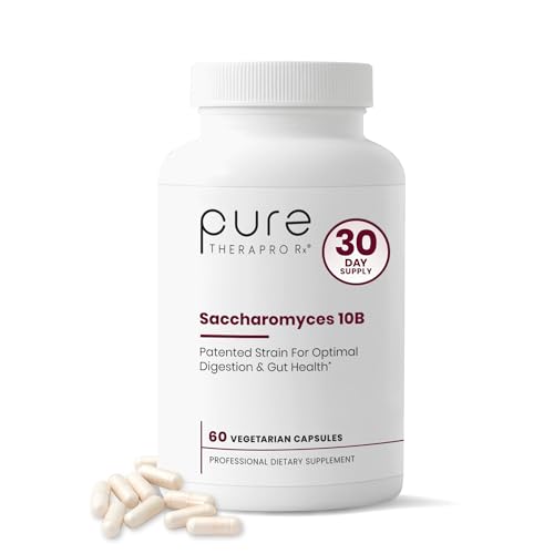 Pure Therapro Rx Saccharomyces Boulardii Probiotics 10 Billion CFU - Made in USA | No Fillers Patented Strain: Lynside CNCM I-3799 Probiotics for Men and Women 60 Capsules