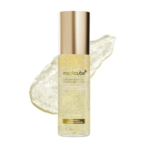 medicube Jelly Mist Serum with Kojic Acid Turmeric | 2-in-1 Daily Facial Spray and Serum | Vitamin C, Turmeric, Panthenol for Hydrating, Calming Care | Lightweight, Refreshing Mist | 2.02 fl.oz medicube Jelly Mist Serum with Kojic Acid Turmeric | 2-in-1 Daily Facial Spray and Serum | Vitamin C, Turmeric, Panthenol for Hydrating, Calming Care | Lightweight, Refreshing Mist | 2.02 fl.oz