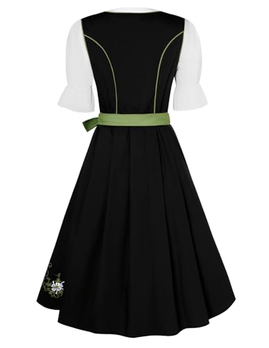 JASAMBAC Dirndl Dresses Women, 3 Piece Oktoberfest Costumes, German Bavarian Dress for Halloween Carnival