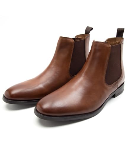 Image of Thomas Crick Men's Chelsea Boots - Genuine Leather - Classic Formal Ankle Boots for Office & Occasion