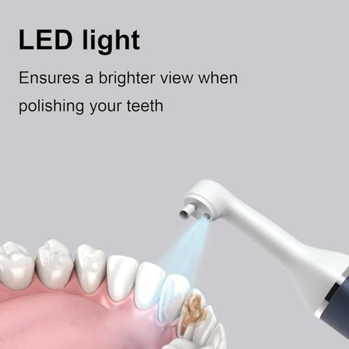 Image of Tooth Polisher,Teeth Polishing Kit for Daily Cleaning,Polishing Then Whitening of Tooth (Professional Toothpaste Include),USB Rechargeable Dental Polisher with LED Light,6 Heads,5 Speed Modes