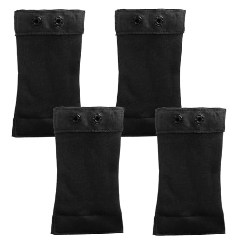 4 Piezas Body de Mujer con Diseño Alargado, Suave y Cómodo, con Cierres a Presión Extensor para Body Mujer con 2 Botones a Presión de Plástico Compatible con Shapewear Body Negro Body Mujer Manga