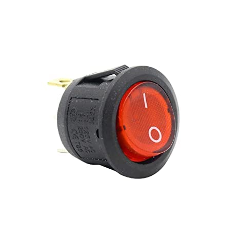 AP Traders DC 12V Car Dot Boat Illuminated Round Rocker LED Light SPST Switch ON/Off (red, 2)