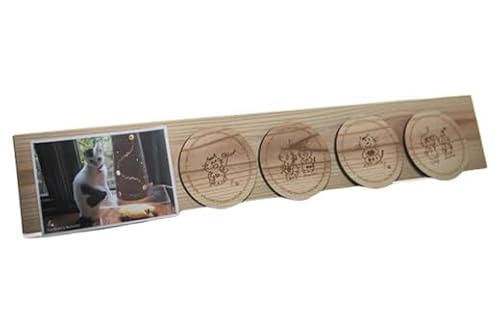 [手作り作品]KIKUJIROおまかせ猫のコースター4枚セット ※着日指定不可