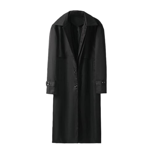 Trench noir double boutonnage pour homme manteau long coupe britannique automne