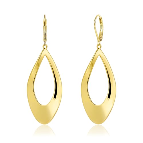 Boucles d'Oreilles Longues Femme en Argent 925, Boucles d'Oreilles Pendentifs Goutte Tordue en Argent, Hypoallergéniques, Léger et à la Mode, Idéales pour...