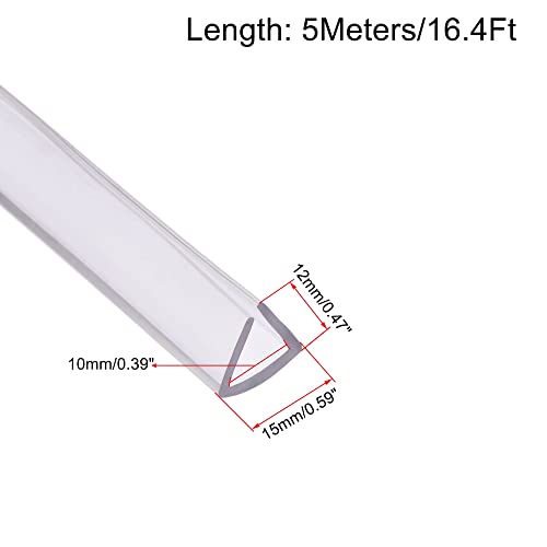 5Meters Trim Seal PVC U-Seal Channel Edge Protector Sheet Fits 10-12mm Edge DUO ER