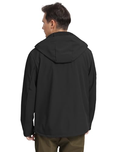 GEMYSE Men's Lightweight Rain Jacket Waterproof Raincoat Hooded Softshell Windbreaker for Outdoor Hiking Travel3