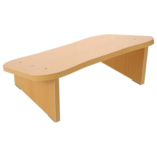 LOPUNER Reposapiés Pequeño Antideslizante de Madera para Oficina y Hogar, Soporte Ergonómico para Debajo del Escritorio, Taburete para Descansar Pies y Mejorar Postura, Color Madera