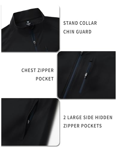 Image of M MAELREG Mens Vests Outerwear Windproof Lightweight Softshell Vests Zip Pockets Sports Sleeveless Jacket Golf Vests for Men
