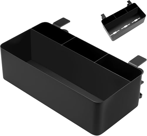 テーブル下収納ラック デスク 後付け 収納バスケット 収納 デスク下収納 タブレットスダンド 充電したまま収納 穴あけ不要 取り付け簡単 小物整理 天板1〜5.2cm設置可能 （ブラック）