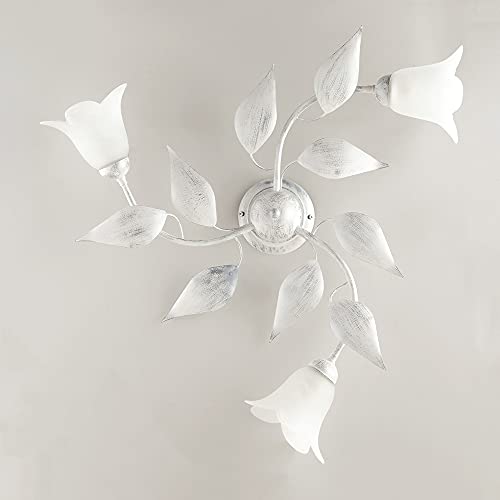 Plafonnier blanc et argent pour illuminer une pièce sombre avec élégance