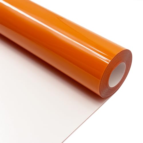 Image of Orange Heat Transfer Vinyl HTV Roll Matte PU 12 inch x 15 ft. | Easy to Cut, Weed & Transfer, Orange Iron On Vinyl for Cricut, Silhouette Cameo & Other Craft Cutter Cutting Machine