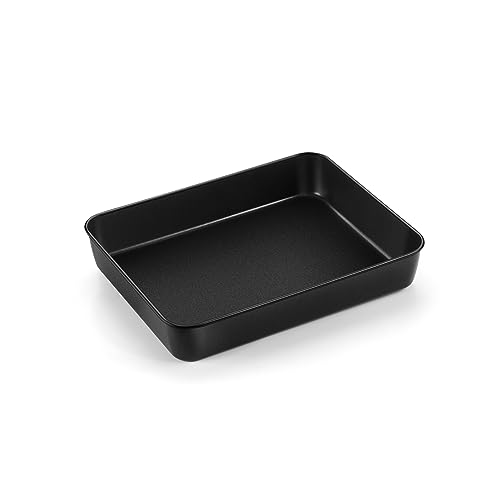 TeamFar Lasagna Pan, Stainless Steel 10.5’’ x 8’’ x 2’’ Small Rectangular Baking Roasting Cake Casserole Brownie Pan, Non-toxic & Sturdy, Brushed Surface & Deep Side, Dishwasher Safe
