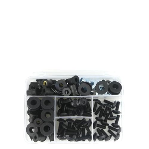 Kit tornillos carenado Kawasaki Ninja ZX-9R 1998-2001 negro de acero con clips y arandelas