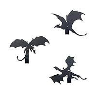 Urbraneco Fantasy Dragon Wall Decor with Metal Decorative Hooks - Unique Dragon Themed Wall Art for Fantasy Room Decor, Fourth Man Cave Wing Decorative Hooks for Home, Bedroom and Gift Ideas