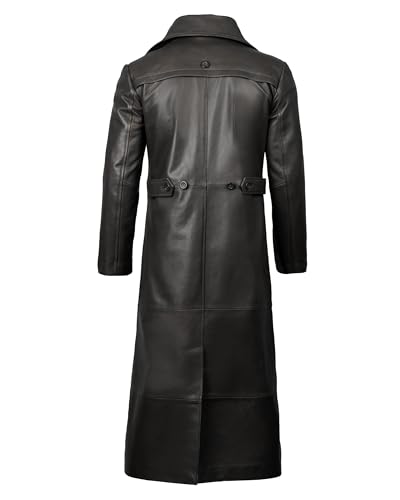 Decrum Leather Trench Coat Men - Long Jacket Real Lambskin Leather Coats For Men4