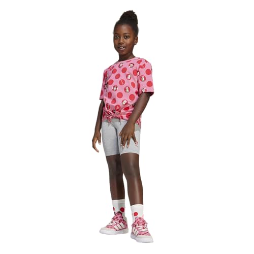 adidas Girls x Disney Minnie Mouse Sportswear T-Shirt Set, Pink Fusion/Multicolor, 4 Years