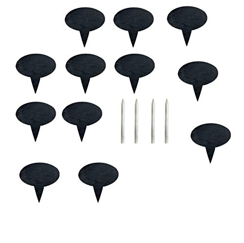 Usunqe Cheese Markers Set, 12 Pieces Slate Cheese Name Tags Cheese Labels Cheese Chalkboards With 4 Soapstone Chalks For Birthday, Wedding, Dinners And Parties #TOP27