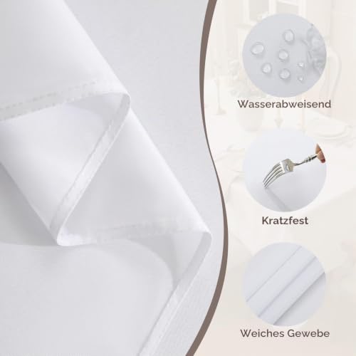 Romanstile Tischdecke Rund 200 cm Weihnachten Weiß Abwaschbar Tischtuch – Ansicht 3