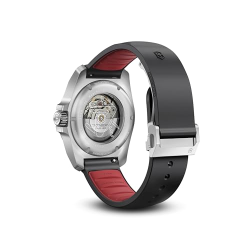 Image of Victorinox I.N.O.X. Automatic, Swiss Made Analog Men's Watch | Black Dial, 41 Mm, 200M Water Resistant, Stainless Steel Case, Black Rubber Strap, Sellita SW 200-1 Movement | 242039