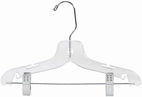 Only Hangers 12" Childrens Plastic Suit Hanger w/Clips [ Bundle of 50 ]