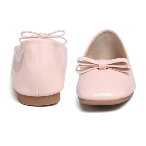 Image of Dear Time Women's Casual Foldable Ballet Flats Square Toe Ballerina Flats Shoes Comfortable