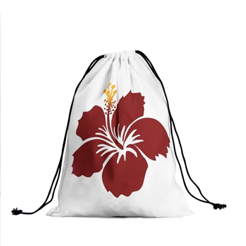 Hibiscus Flower Drawstring Grip Bags - Flower Gymnastics Gym Bag Floral Storage Pouch Gym Bag Waterproof Adjustable2