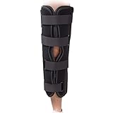 3-Panel Knee Immobilizer Full Leg Support Brace, Aluminum alloy Straight Knee Splint - for Knee Pre-and Postoperative & Injury or Surgery Recovery (Update Size M)
