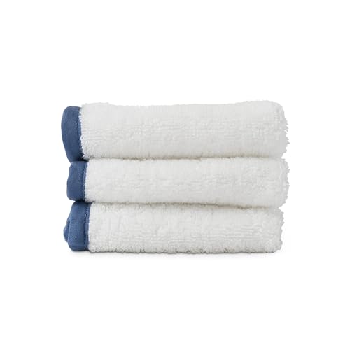Image of Lalo Baby Washcloths 3-Pack - 100% Organic Cotton, Soft & Absorbent, Gentle on Sensitive Skin, Machine Washable Soft Kids Washcloths - Blueberry