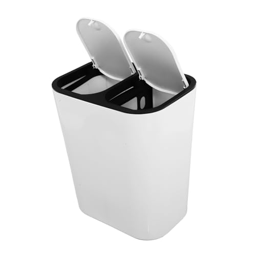 Poubelle double compartiment pour séparation humide et sèche design