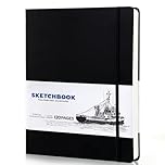 A5 Sketchbook 60 Sheets, Sketchbook with 200GSM Thick Paper - Black Hardback Art Drawing Pad for Sketching, 14.8 x 21 cm, 120Pages