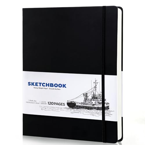 A5 Skizzenbuch, Skizzenpapier zum Zeichnen 200g/m² Skizzenblock Blanko Sketch Books für Kinder Studenten Künstler Lehrer (60 Blatt/120 Seiten)