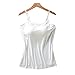 Sansund Camisola de algodón para mujer con sujetador de estante incorporado, correa de espagueti ajustable, camiseta sin mangas