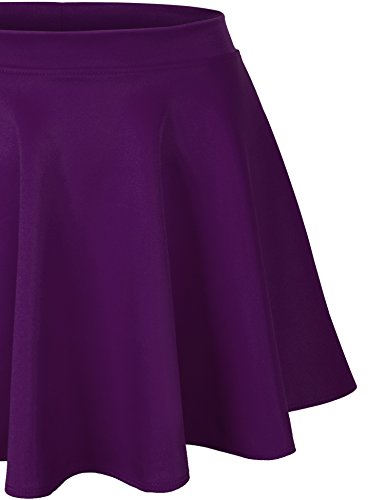 KOGMO Womens Basic Solid Versatile Stretchy Flared Casual Mini Skater Skirt3