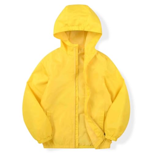 Image of SUNDAY ROSE Girls Windbreaker Jackets Lightweight Water Resistant Coat Outwear with Hooded for Kids