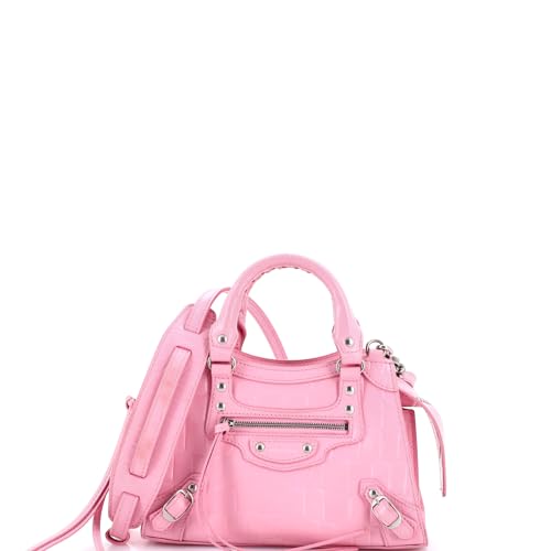 Balenciaga, Pre-Loved Neo Classic City Bag Crocodile Embossed Leather Mini, Pink
