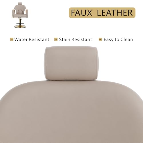 Image of Barber Chair, Reclining Hair Salon Chair, 360 Degrees Swivel Styling Chair, Height Adjustable Hydraulic Shampoo Chairs, Spa Equipment (Gray)