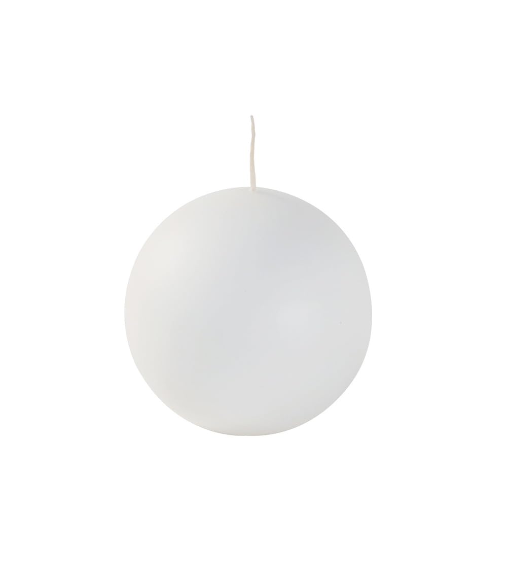 Cereria Di Giorgio - 4 Candele Sfera - Diametro 10 cm - Colore Bianco Cloud - Durata 49 Ore - Non profumate