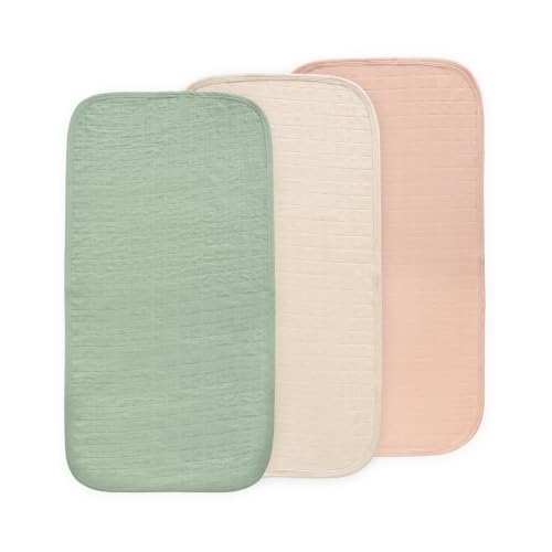 mushie Water Repellent Changing Pad Liners | Cotton (Blush Combo)
