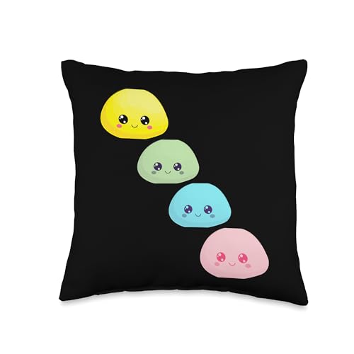 Dango Kawaii Cute Pastel Mochi Throw Pillow