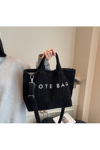 Bolso tote grande suave de pana para mujer miniatura 5
