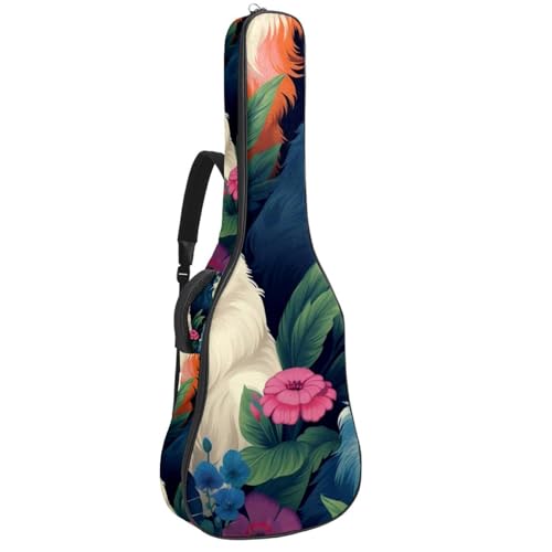 Sac guitare acoustique étanche avec protection renforcée et motif chat multicolore