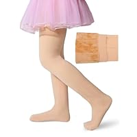 JiaYouLC Girls Fleece Lined Tights Winter Warm Opaque Leggings Kids Stretch Thermal School Tights (UK, Age, 5 Years, 7 Years, Regular, Skin)