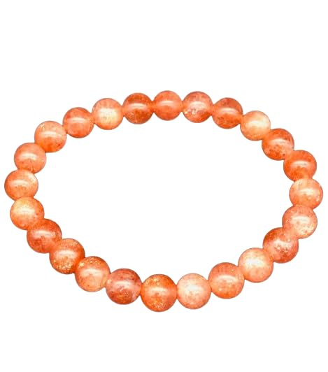Seven-Hills Highly Precious Sunstone Bracelet Original Certified Pure Sun Stone Bracelet Hand Band Sunstone Crystal Bracelet Sun Sitara Bracelet Sunsitara Bracelet For Wearing Purpose