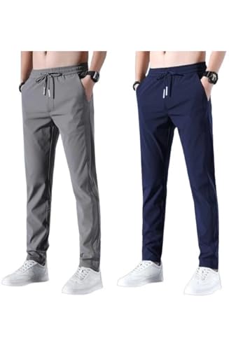 Image of Track Pants for Mens || Joggers for Mens || Men's Sports Regular Fit Polyester Track Pant with Two Side Zipper Pockets (TP20 Pack of 2)